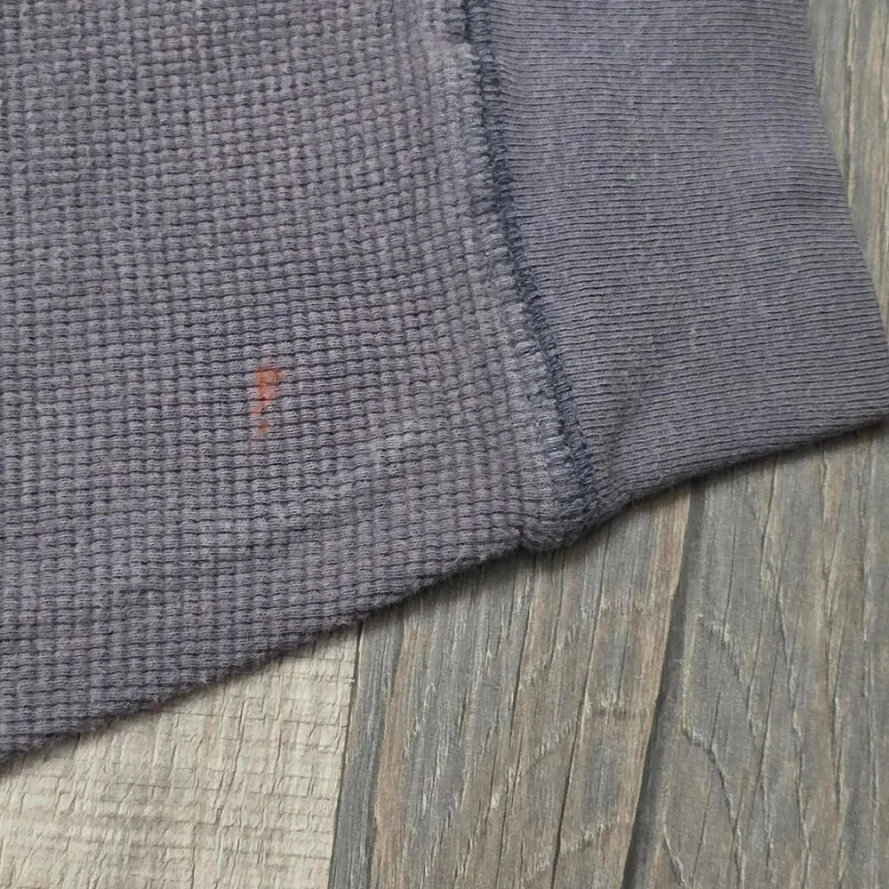 Washed Gray Thermal Waffle Knit Crewneck Casual Streetwear Pullover